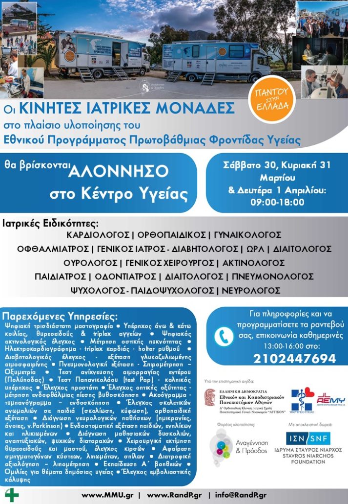Για Αλόννησο βάζουν πλώρη οι Κινητές Ιατρικές Μονάδες